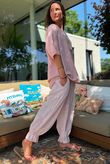 Izi Cheesecloth Button Tee Ballet Blush